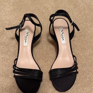 Nina Elegant Black Strappy Heels